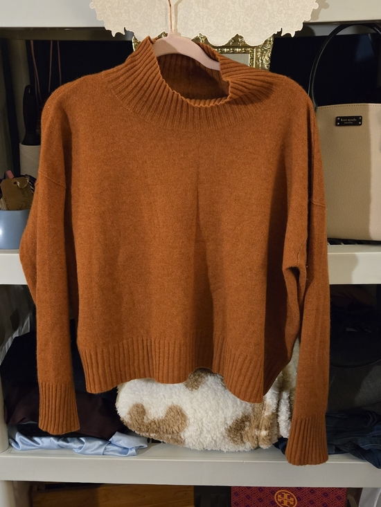 Free People Sweaters - Free People Burnt Orange Mock Neck Cashmere Sweater